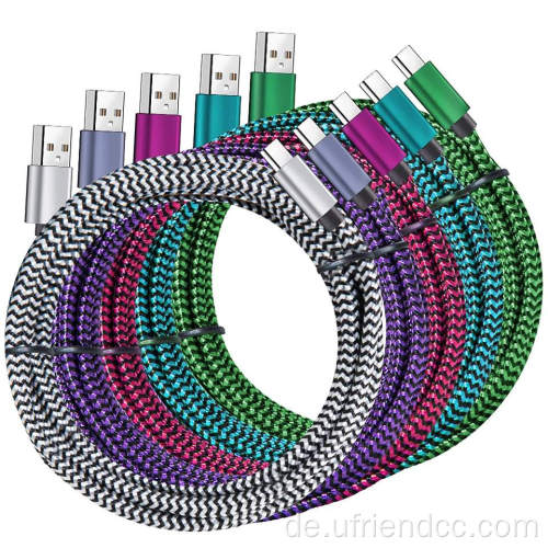 Nylon geflochtenes USB3.0 schnelles Lade-Langtyp-C-Kabel